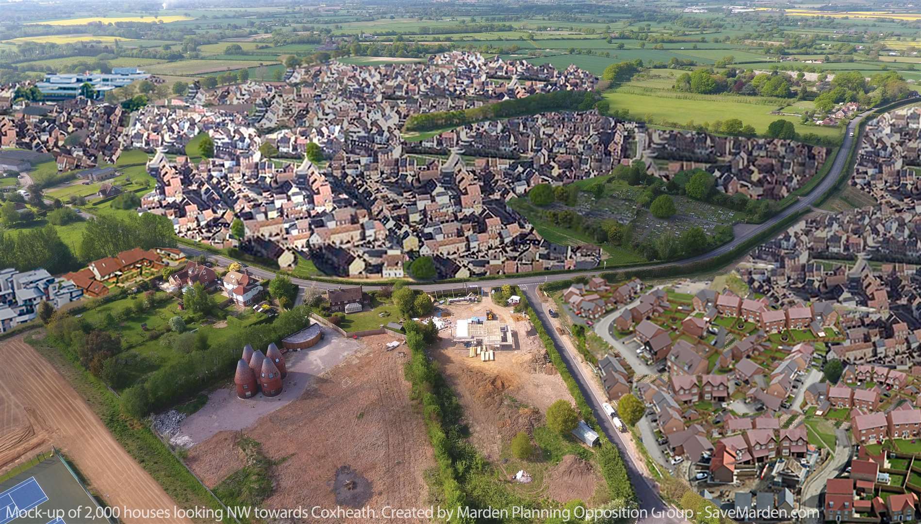 How the village of Marden could look once the proposed garden community is built
