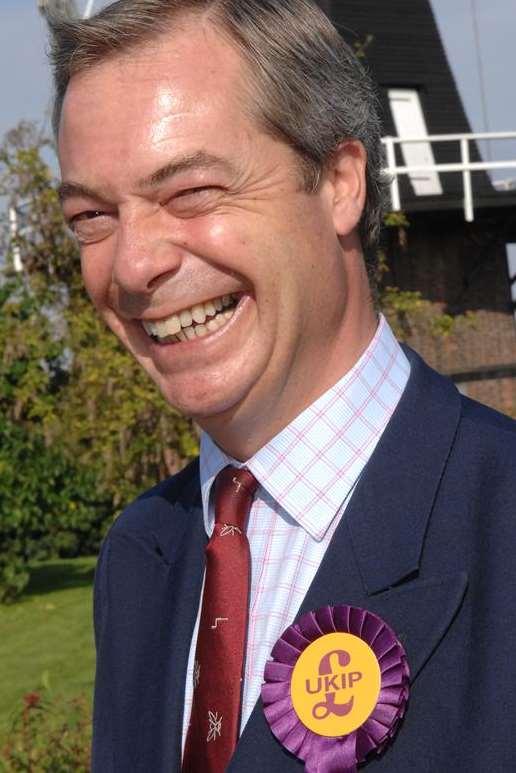UKIP leader Nigel Farage on a visit to Kent