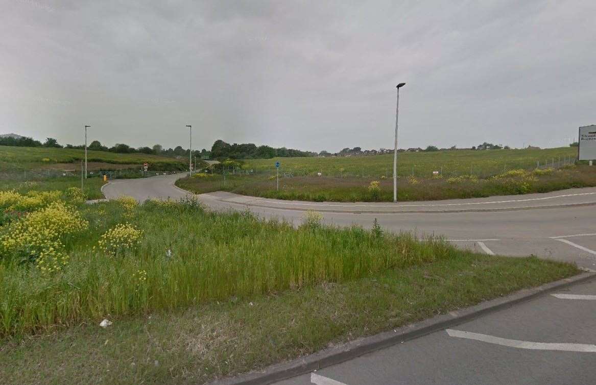 Land where plans for 200 homes and a new school could be built off Parsonage Lane and Berwick Way in Frindsbury. Picture: Google