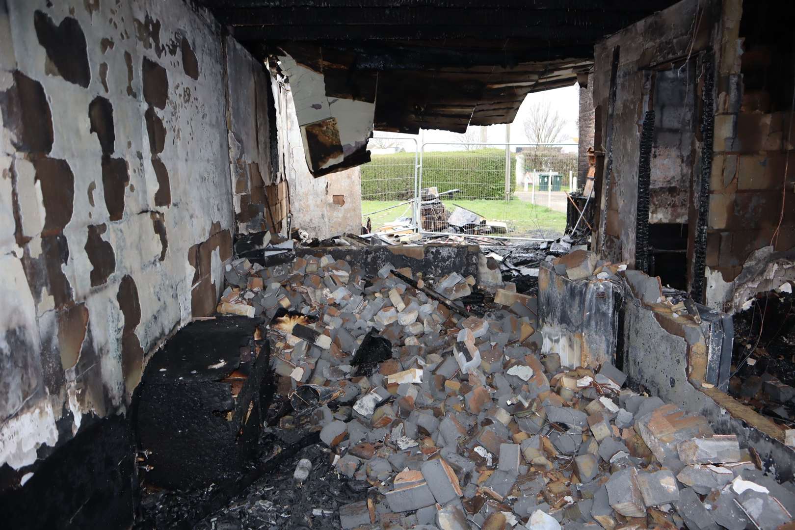 All that remains of Deni Kerswell's bedroom after the chalet fire in Leysdown, Sheppey