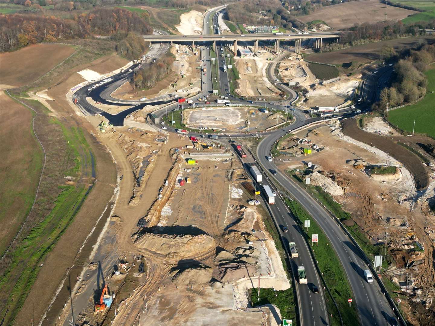 Drone images of the A249 / M2 junction 5. Picture: Barry Goodwin