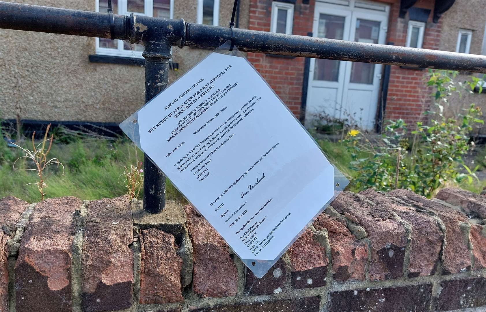 A demolition notice to knock down the social club has been put forward