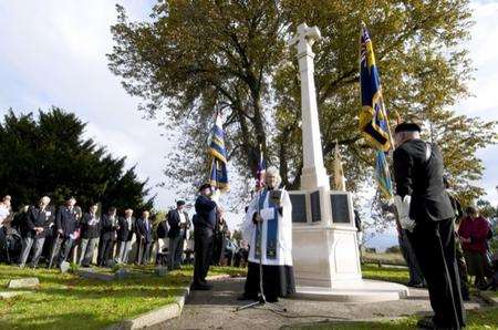Milton Regis war memorial being dedicated