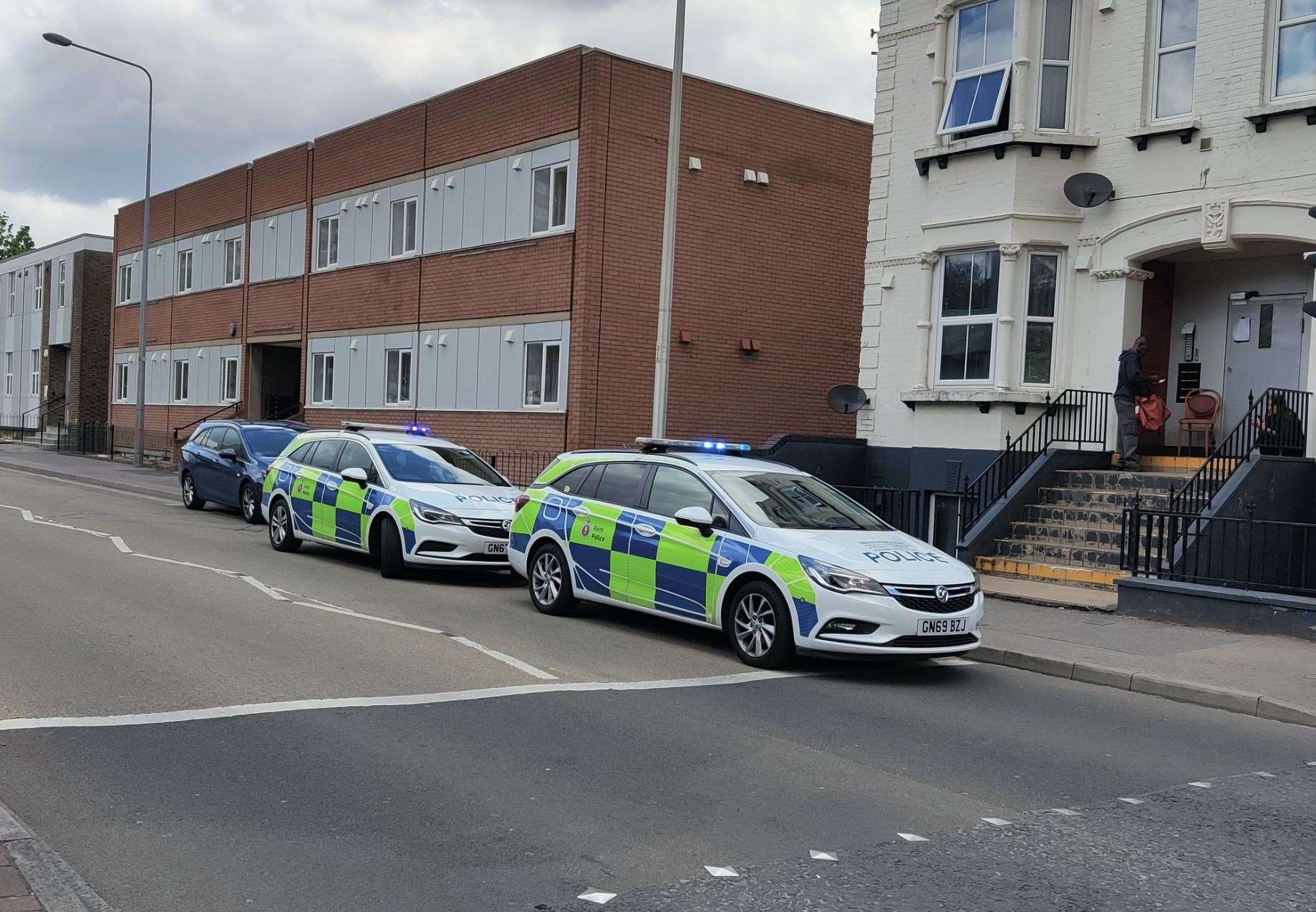 Police were called to a property in New Road, Chatham and arrested a man on suspicion of breaching probation conditions. Picture: George Aztev