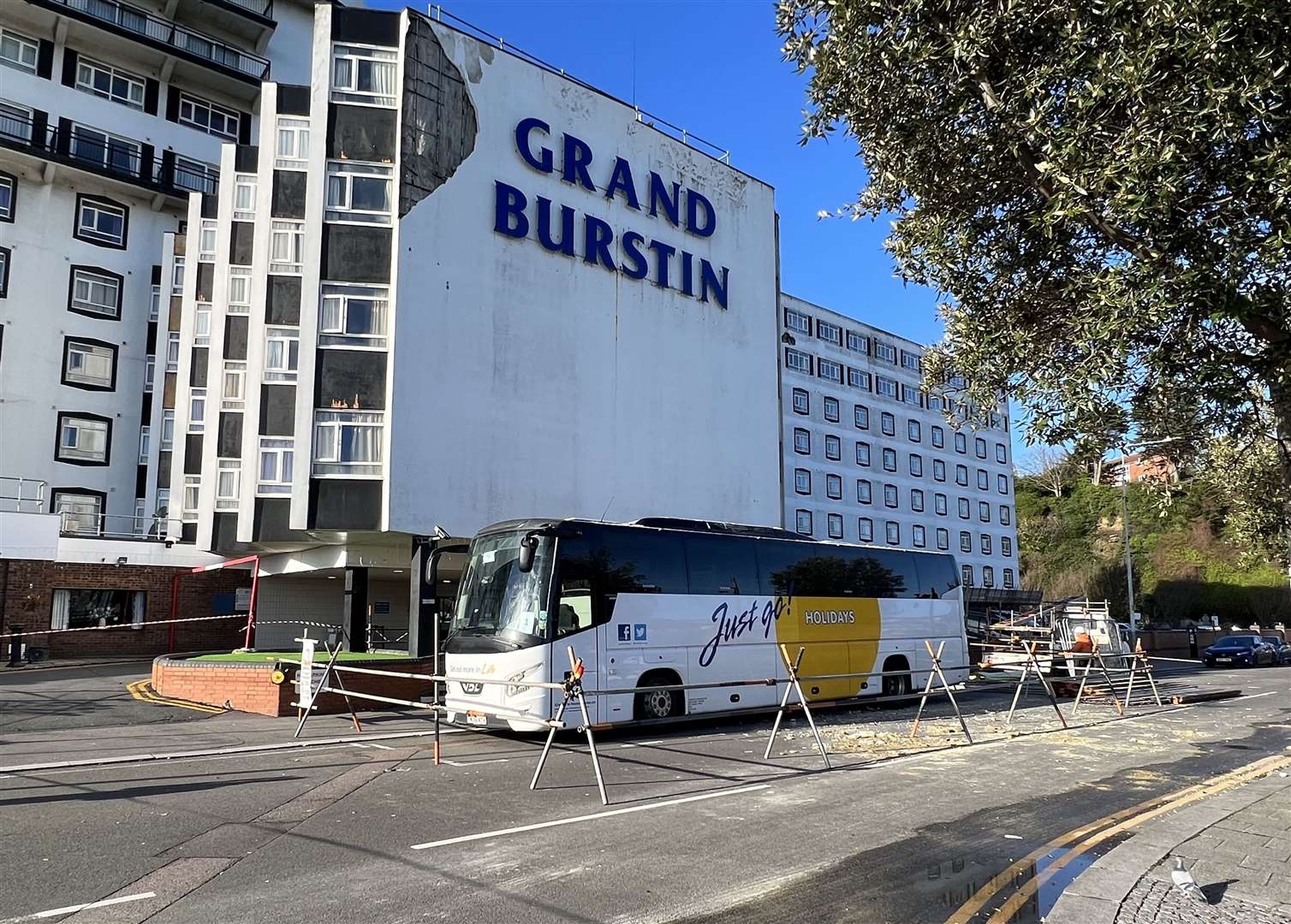 A coach driver and a holidaymaker were injured by falling debris. Picture: Barry Goodwin