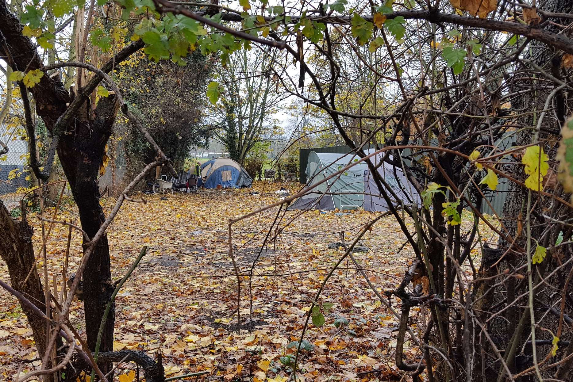 There were just two tents left at the site