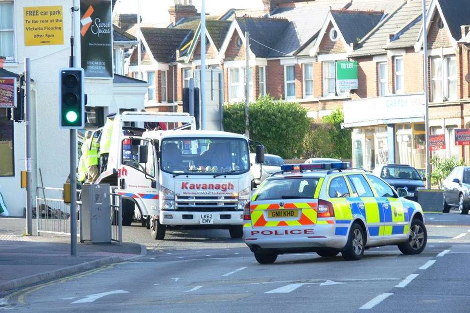 Police at the scene. Picture: Andrew Scott