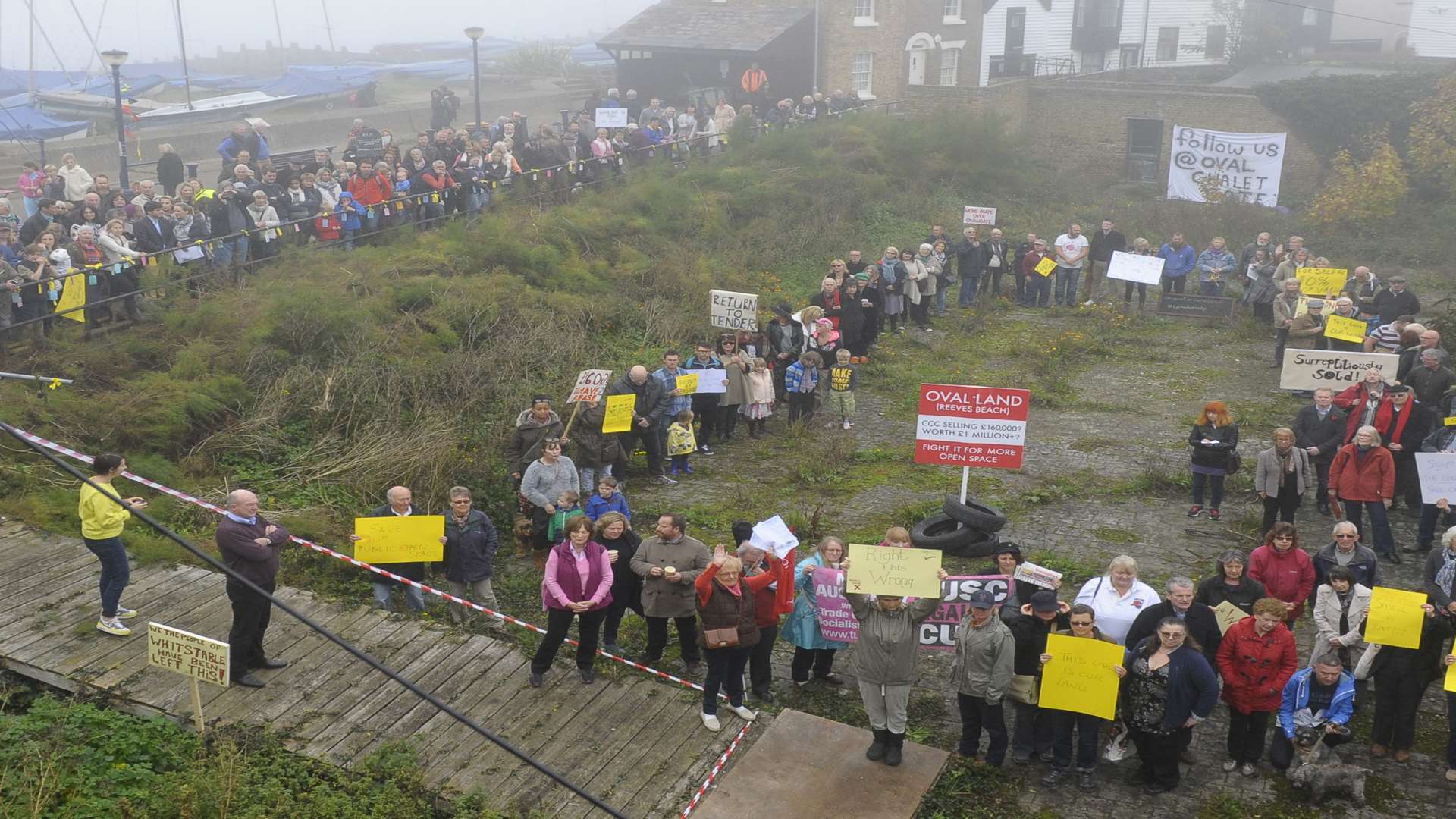 Campaigners at the Oval Chalet site in November last year