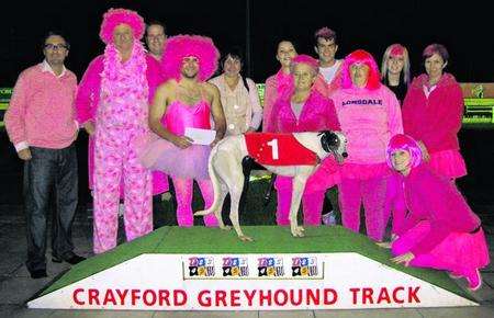 Crayford Greyhound Track raised £1,500 for charity with a Wear it Pink evening