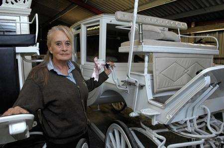 Horse-drawn hearses up for auction.