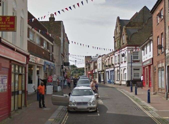 The attack happened in Queen Street, Gravesend. Picture: Google.