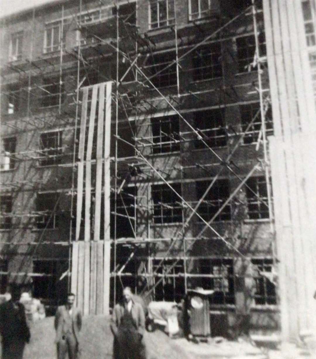 Becket House in Canterbury under construction in the 1930s