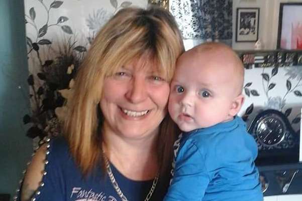 Lorayne Minahan, 49, with her grandson Bradon, one