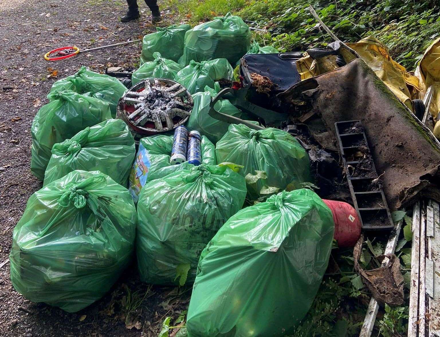 The group has collected more than 5,000 bags of rubbish since starting up in March 2021. Picture: The Lordswood and Walderslade Community Litter Group