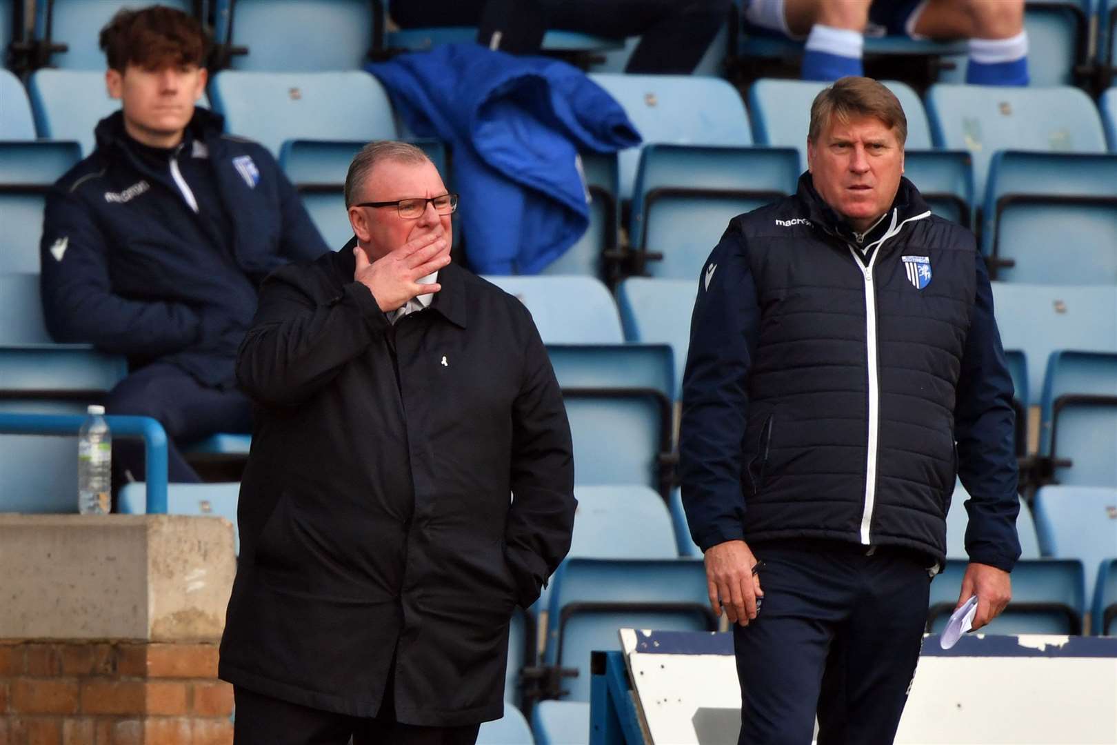 Manager Steve Evans and assistant boss Paul Raynor was unimpressed on Saturday Picture: Keith Gillard (43325941)
