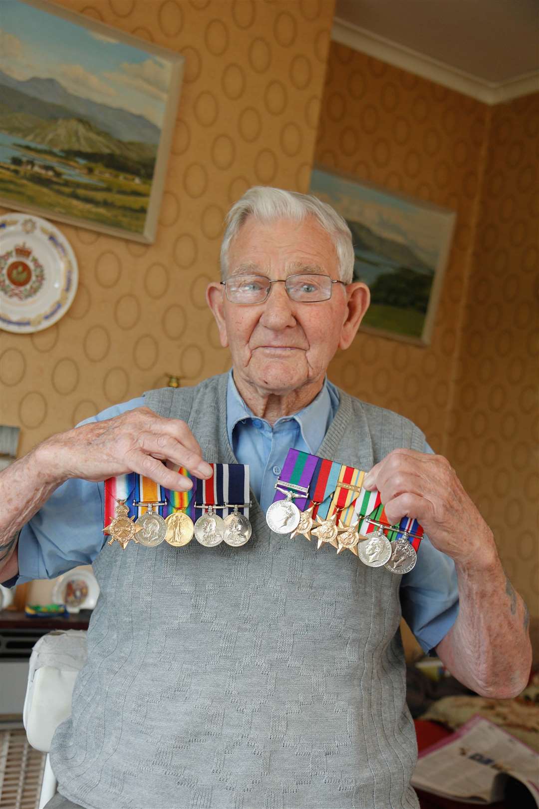 Leslie Stelfox had his war medals returned in 2014. Picture: Darren Small