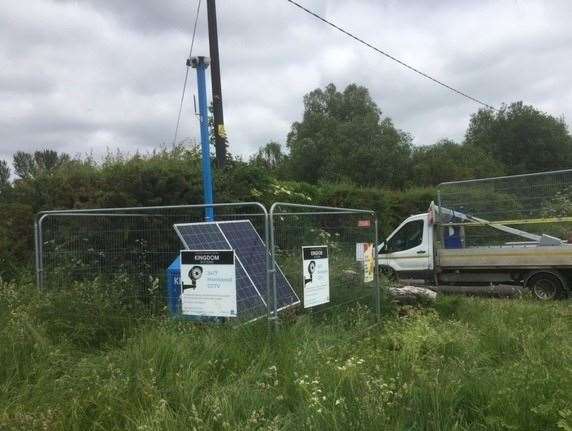 The new WasteWatch Cam in place at a recycling site near Birchwood golf course in Dartford