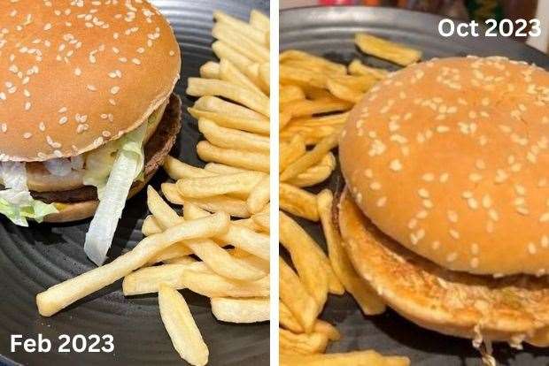 The Big Mac meal in February and in October of this year. Picture: tsofanye