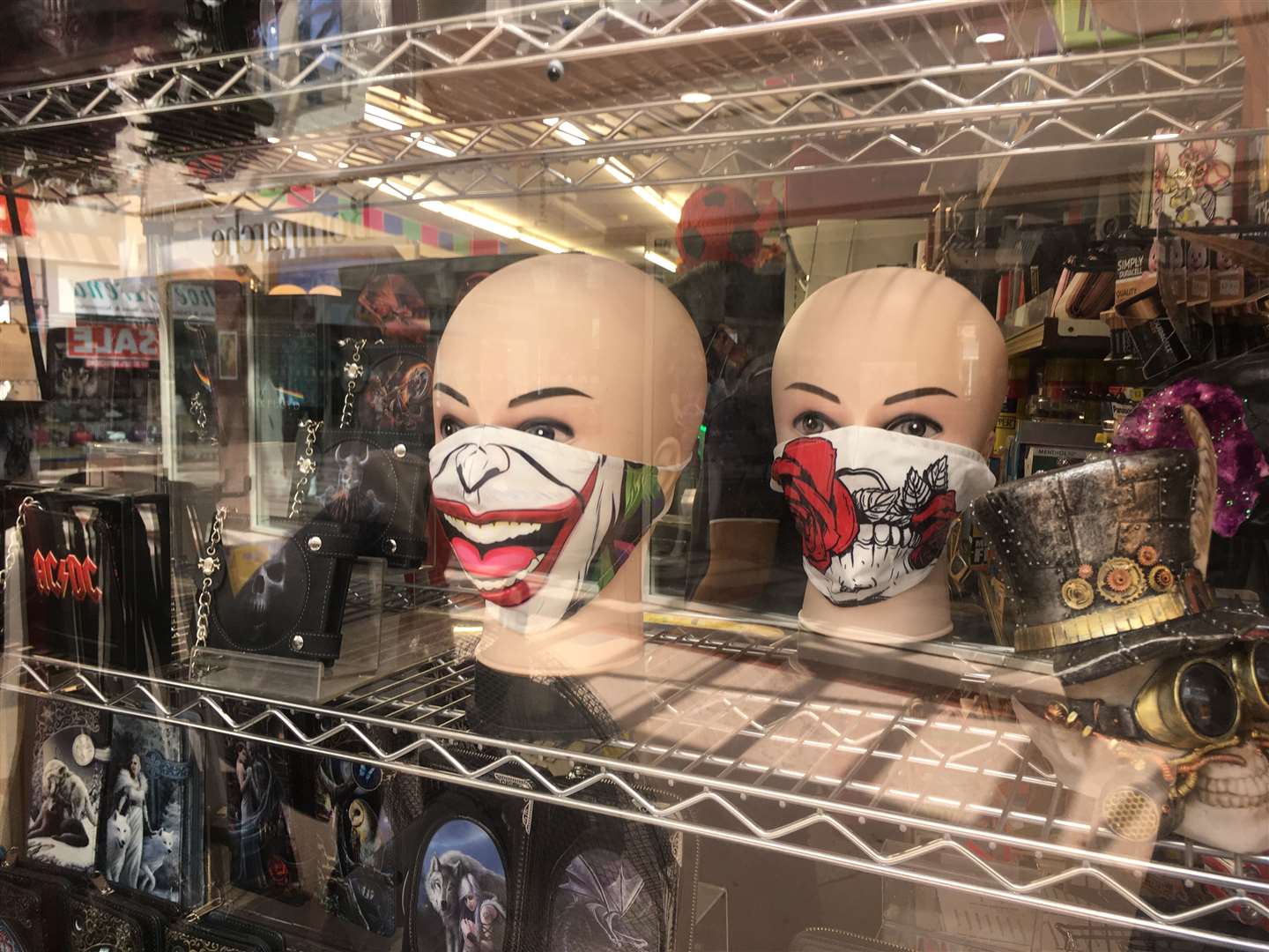 Smile with these novelty face masks in the Forum shopping centre, Sittingbourne