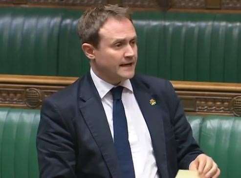 MP Tom Tugendhat speaking during the debate. Picture: Parliament TV (22472185)