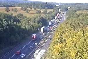 Delays on the M25 after a crash involving three lorries