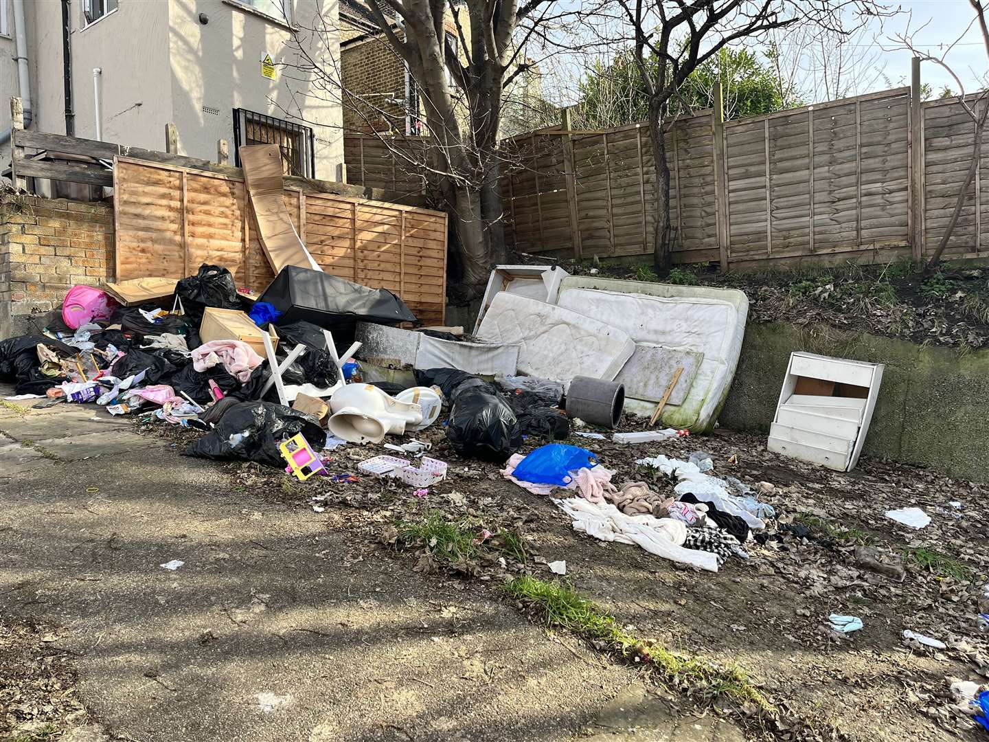 Fly-tipping on Coronation Road, Chatham