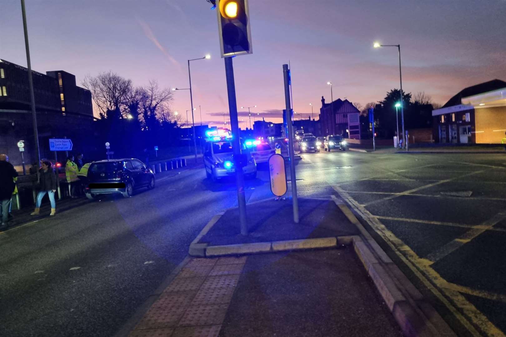 The Somerset Road/Canterbury Road junction was partially blocked following the incident