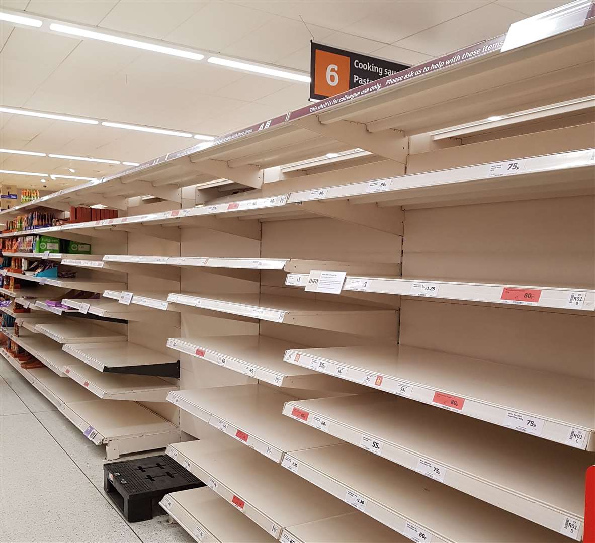 Shelves were emptied at Sainsbury's in Maidstone