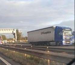 The lorry and van crash on the M2