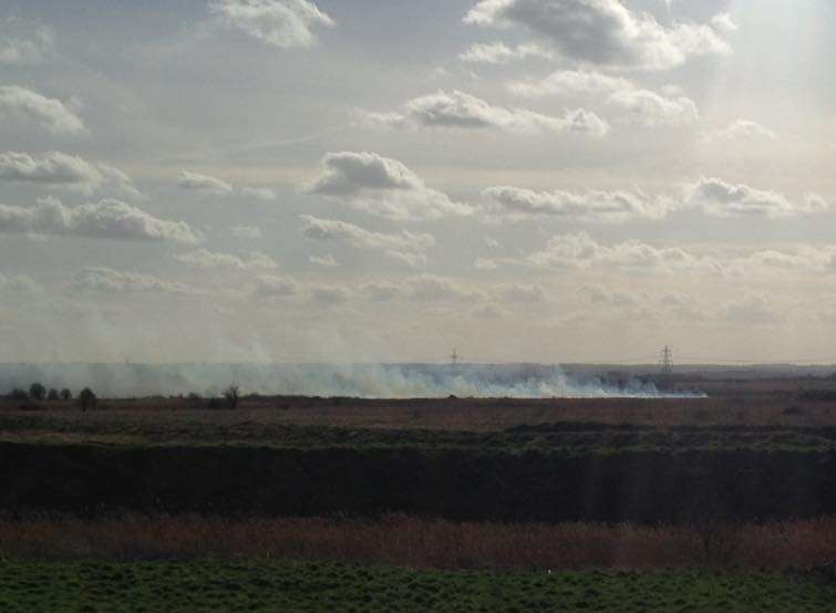 Smoke from the marsh fire at Rushenden. Picture: Rebecca Inge