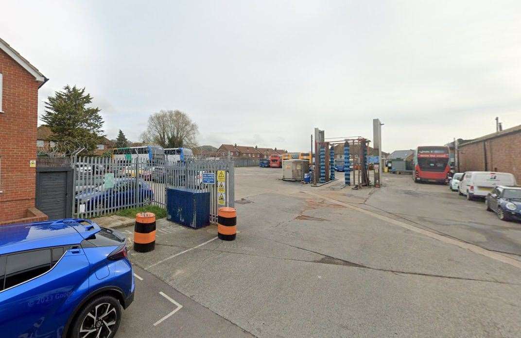 Stagecoach shut its bus depot in Kent Road, Cheriton, Folkestone, this weekend. Picture: Google Street View
