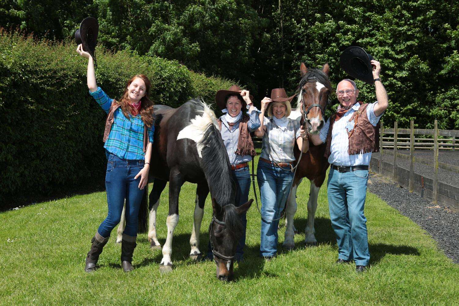 Minstral the horse and hospice volunteers get ready