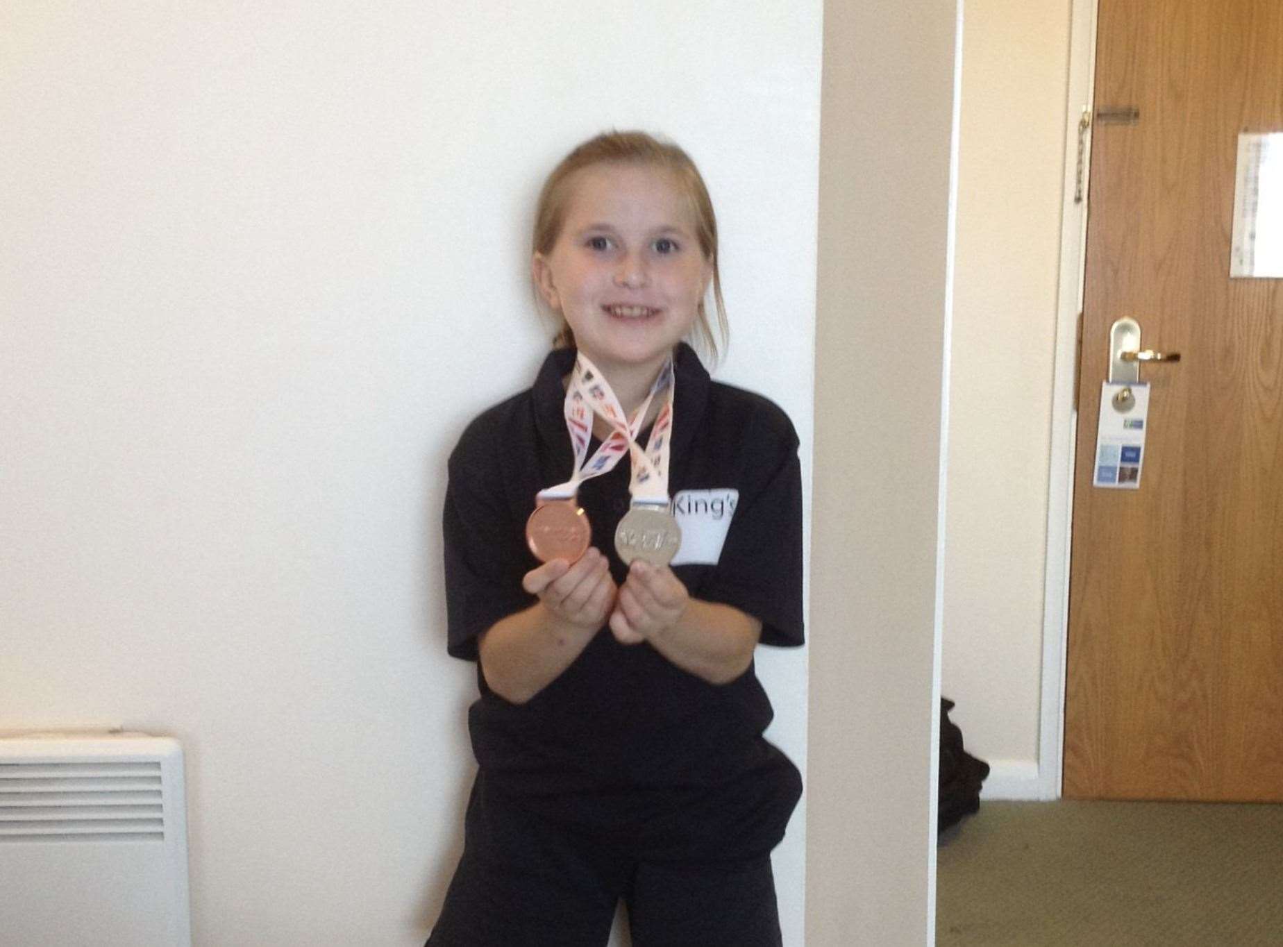 Lilly Beckett, from Margate, won two medals at her first transplant games in 2016