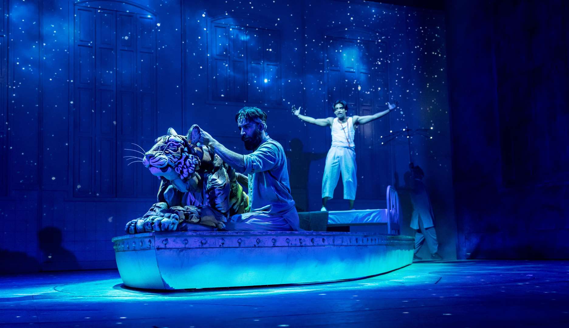 The play follows Pi Patel, a teenager who is stranded on a lifeboat with a Bengal tiger after a shipwreck in the Pacific Ocean. Picture: Johan Persson