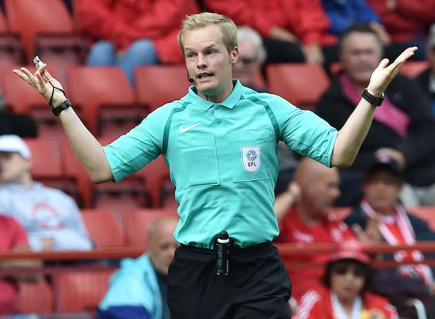 Referee Gavin Ward was criticised by Charlton boss Karl Robinson. Picture: Keith Gillard