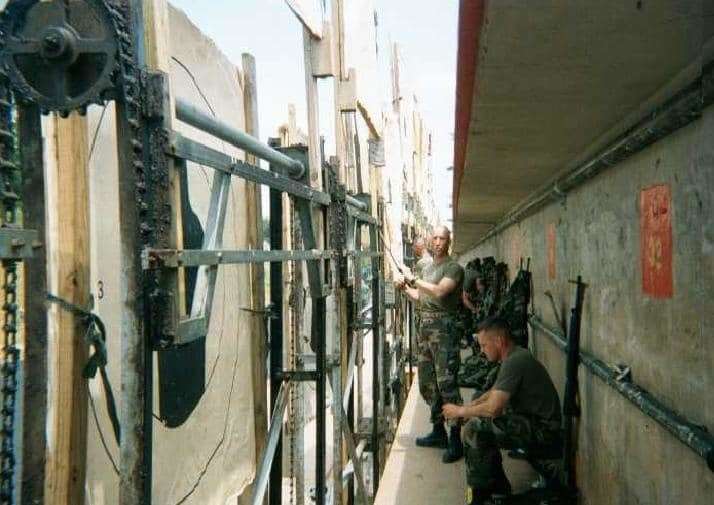 The covered way at Sheerness was used as a firing range