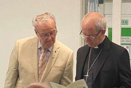 Justin Welby, the Archbishop of Canterbury, with Mike Fitzgerald