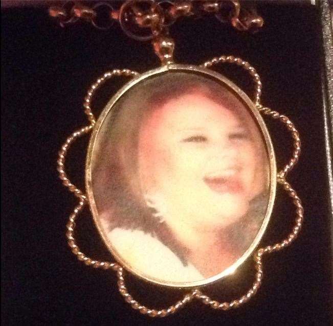 The pendant lost by Adele Jarvis which holds a picture of her late daughter, Natalie, inside