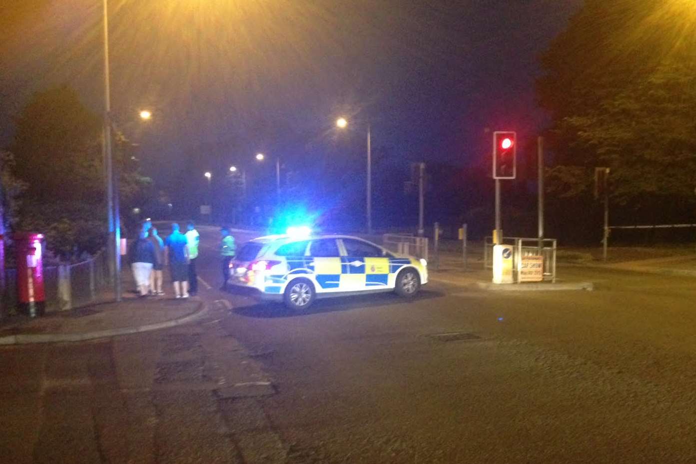 Police close off Canterbury Road at the junction with Vincent Road