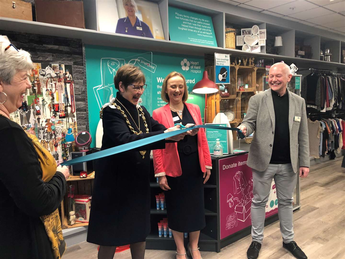 The ribbon is cut on the Heart of Kent Hospice store in Maidstone. Picture: Heart of Kent Hospice