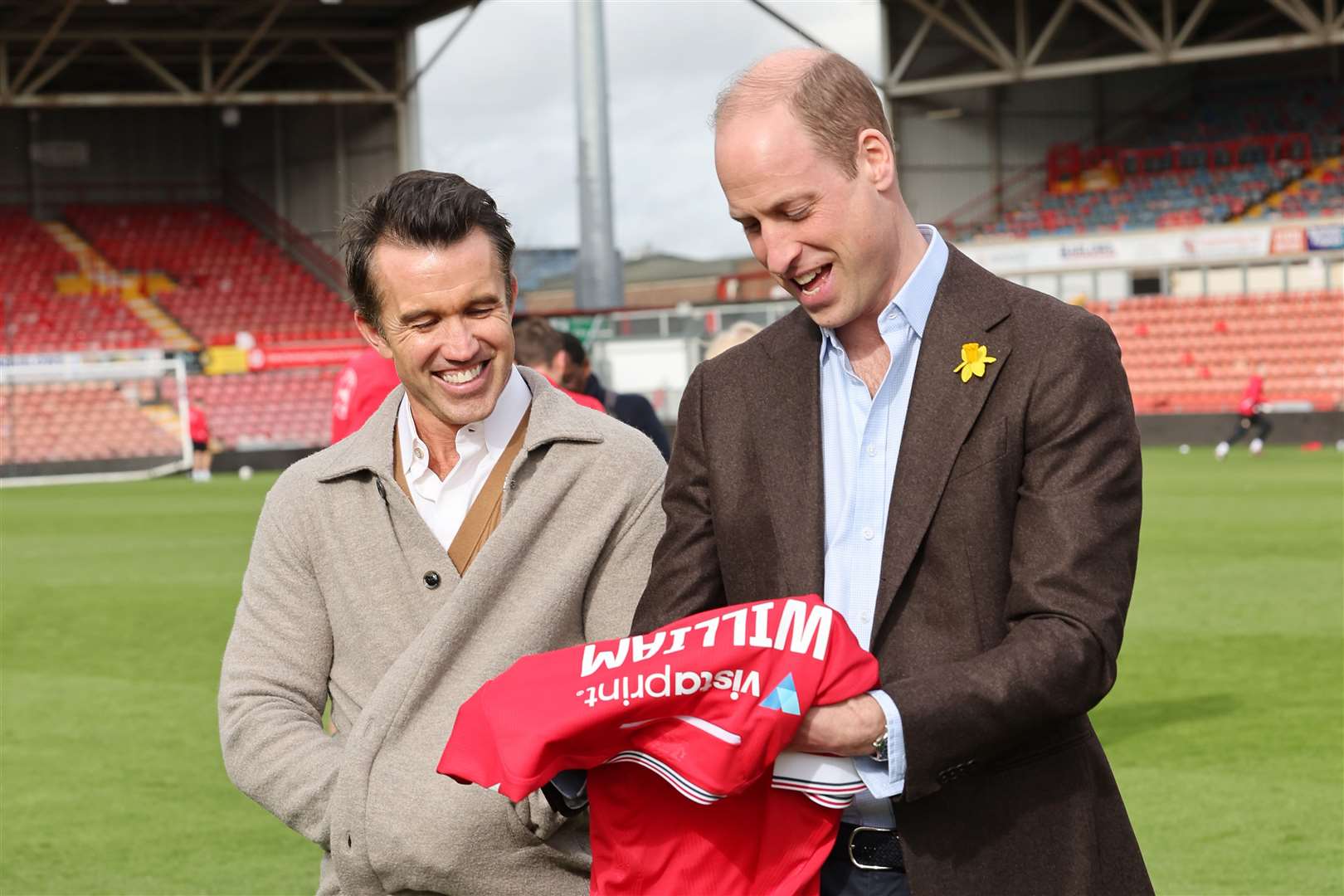 The Prince of Wales with Wrexham AFC co-chairman and co-owner Rob McElhenney (Chris Jackson/PA)
