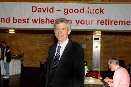 Sir David Melville enjoys his retirement party. Picture courtesy Rob Berry