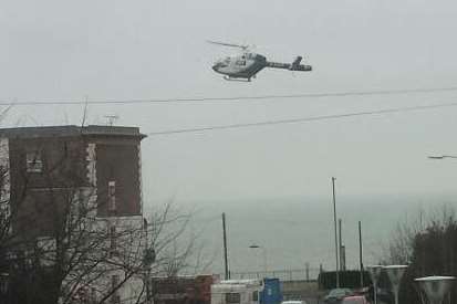 The air ambulance was called after the suspected stabbing. Picture: @westenwendy2