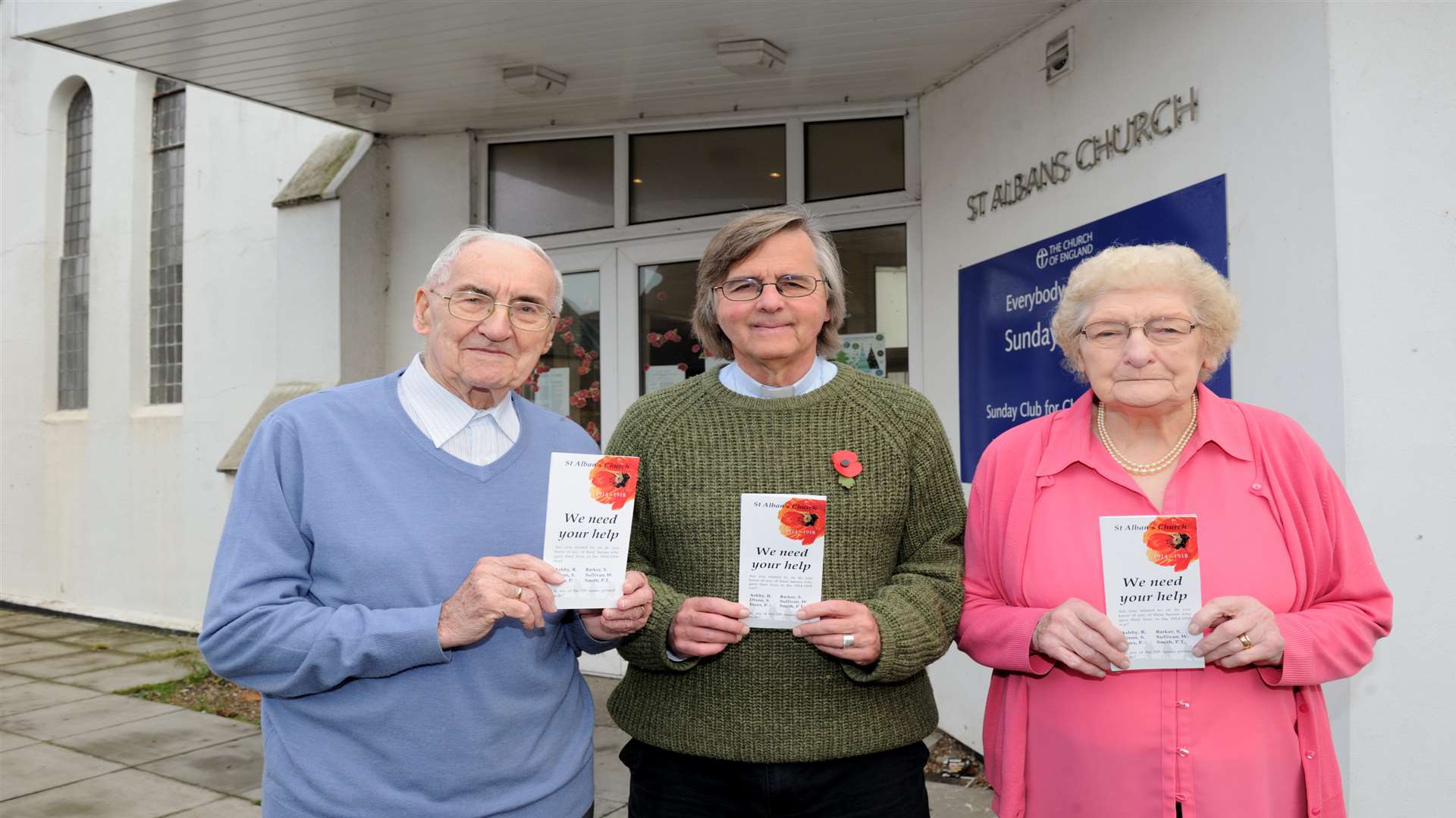 Denis Rayment, Rev David Helms and Patricia Rayment