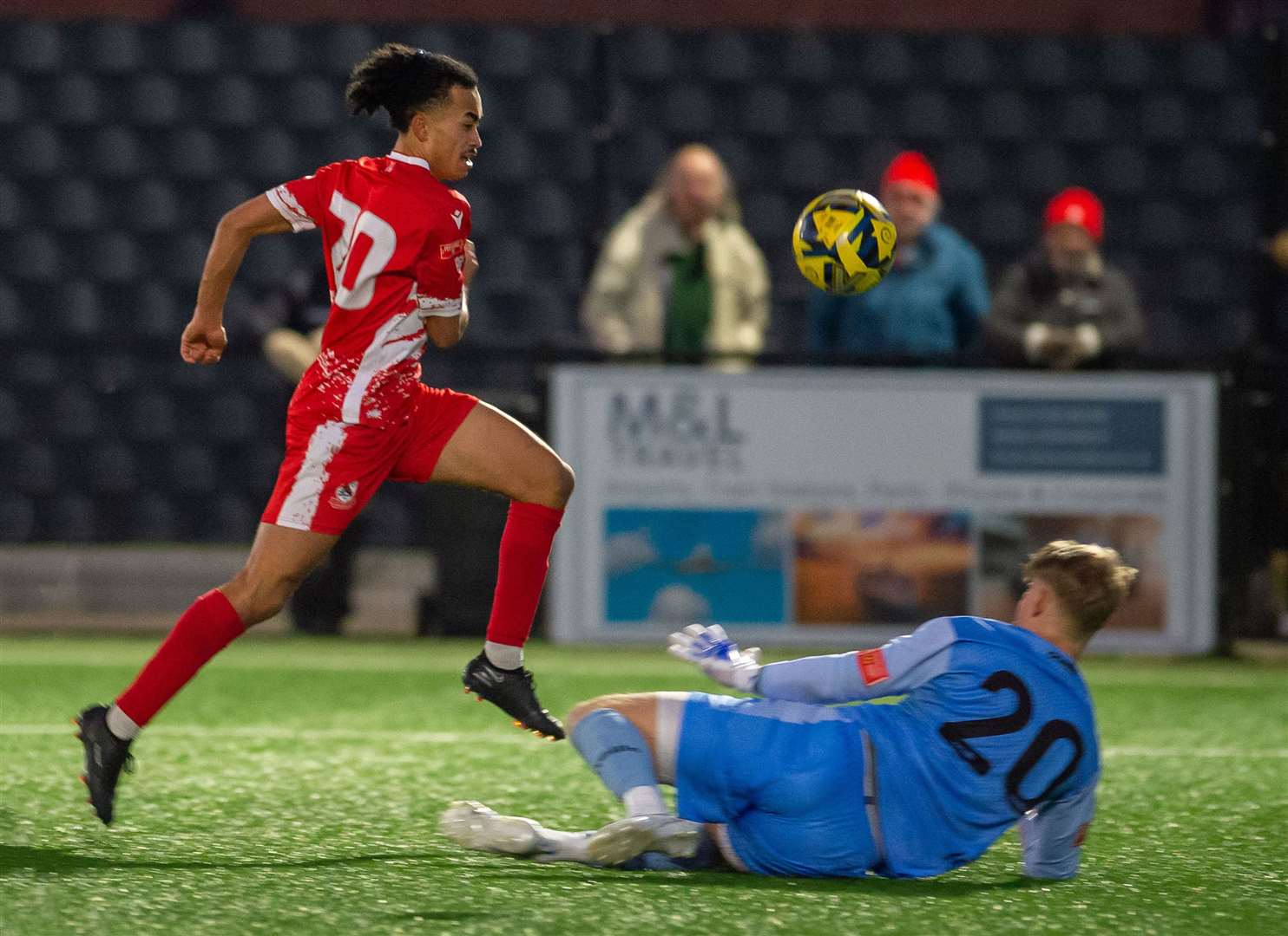 TJ Jadama completes his hat-trick. Picture: Ian Scammell