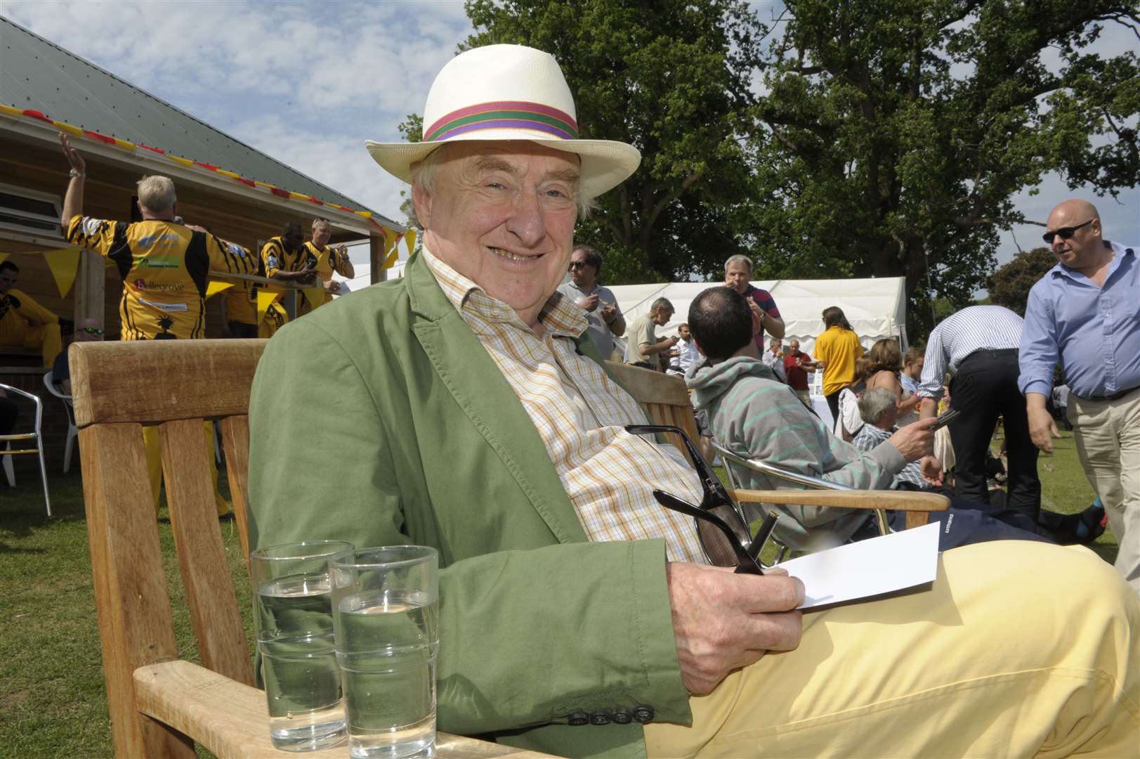 Henry Blofeld at the match staged between Lashings and Teston in 2015. Picture: Steve Crispe