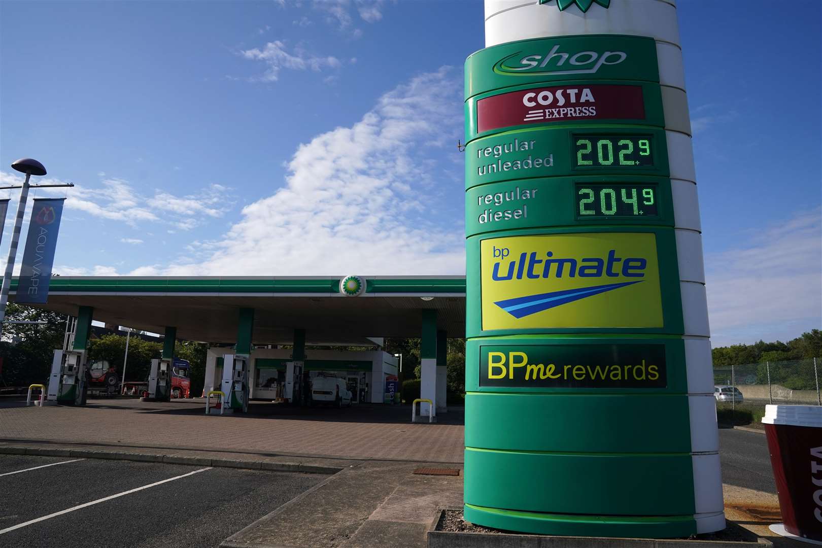 Fuel prices have already hit more than £2 a litre at a BP garage on the A1, Tyne and Wear (PA)