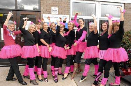 Staff at the Aylesham health centre dressed as ballerinas for Children in need. Picture:Chris Davey