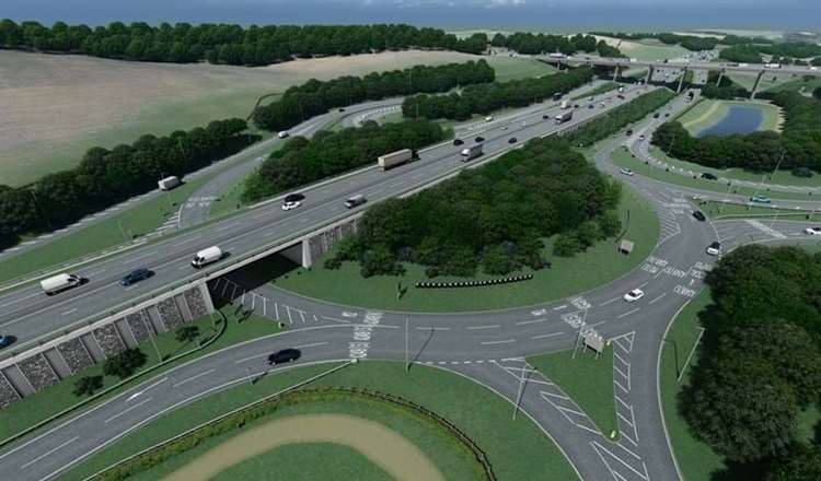 How the M2 Junction 5 Stockbury interchange will look once improvements are complete. Picture: National Highways