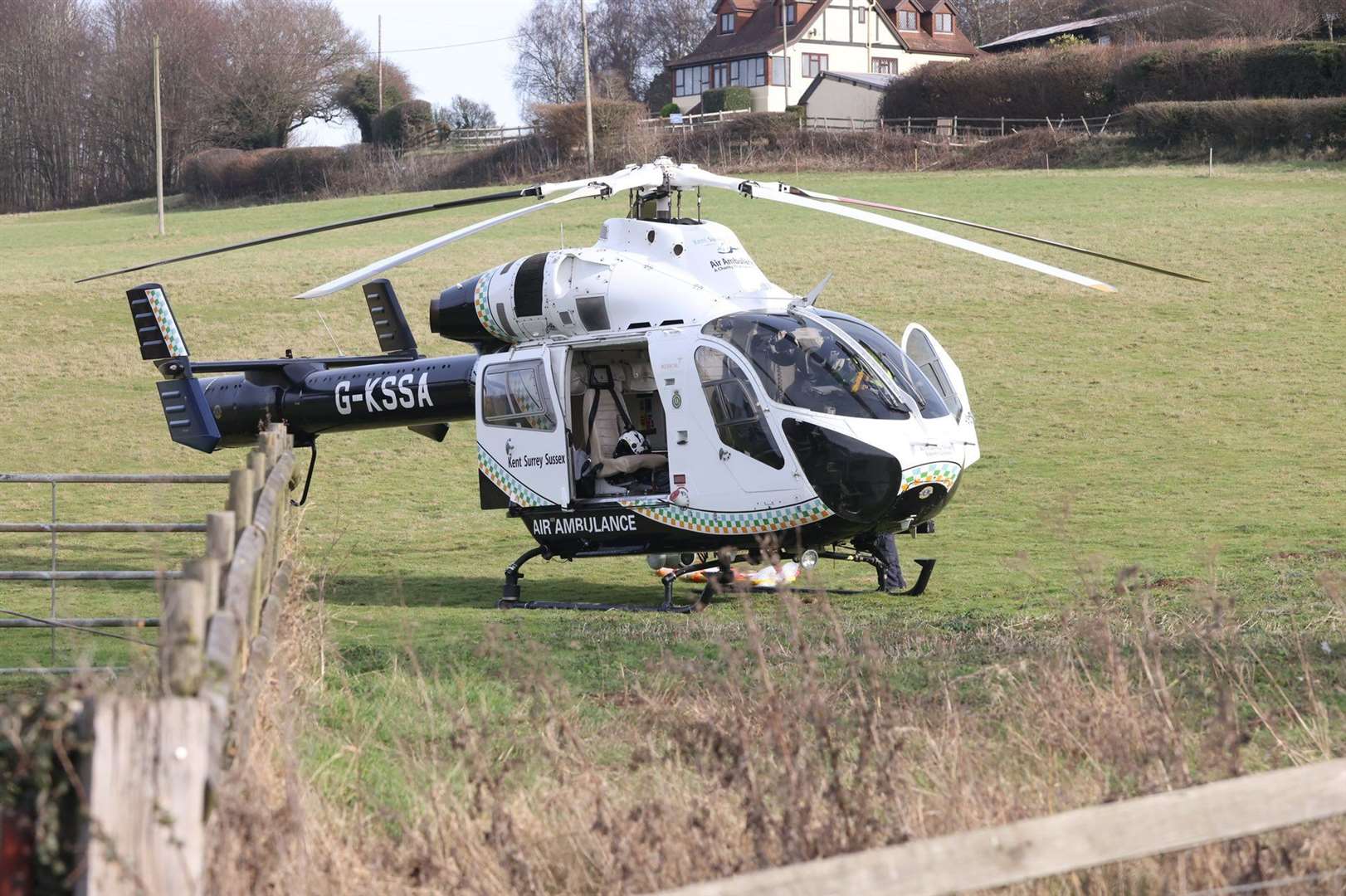 The air ambulance was seen by by the Oad Street turning. Picture: UKNIP